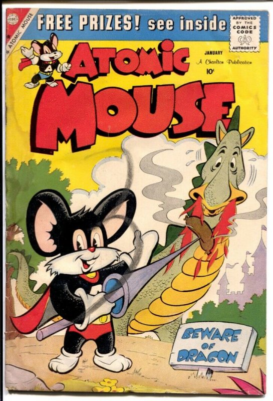 Atomic Mouse #34 1960-Charlton-Superhero funny animals-dragon-FR