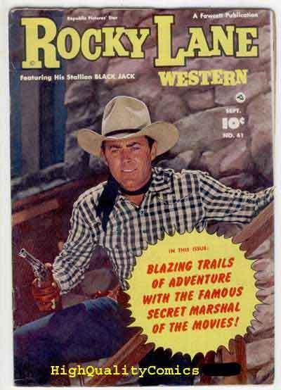 ROCKY LANE #41, VG+ to FN, Western Crime, 1952, Guns, Posse, Photo cover
