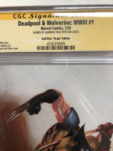 Deadpool & Wolverine WWIII  (2024) # 1 (CGC 9.2) Signed Gabriele Dell'otto * War