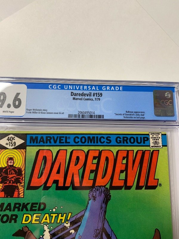 Daredevil 159 Cgc 9.6 White Pages Marvel 1980 2060495014 Frank Miller