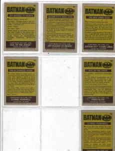 Mix Of 41 Batman Trading Cards/ Stickers Joker Jack Nicholson & Keaton 1989 J146