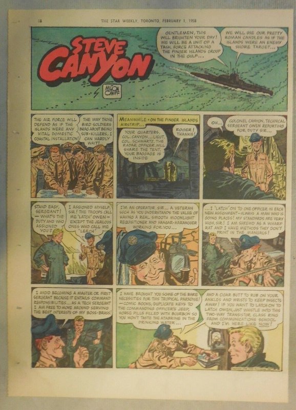 (52) Steve Canyon Sundays by Milton Caniff  from 1958 Complete Year ! Tabloid