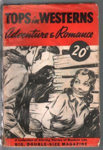 Tops In Western Adventure & Romance 1940-bondage gagged woman-VG