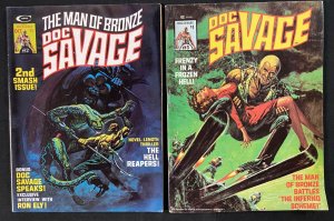 THE MAN OF BRONZE DOC SAVAGE 2 ISSUE COMIC MAGAZINE LOT #2,3 VF-