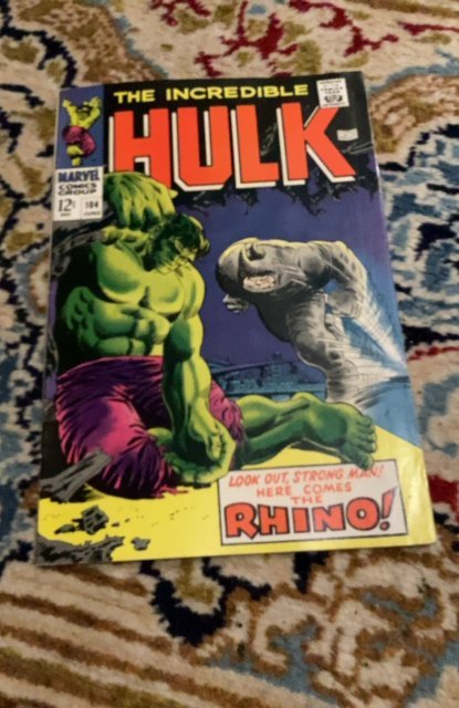 The Incredible Hulk #104 (1968) rhino third issue! VF/NM Lynchburg CERTIFICATE!