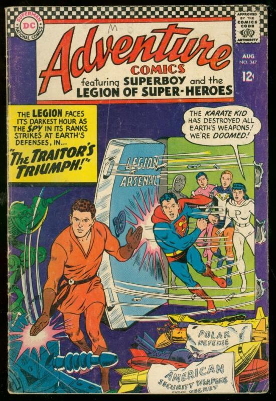 ADVENTURE COMICS #347-DC COMICS-LEGION OF SUPER HEROES G/VG