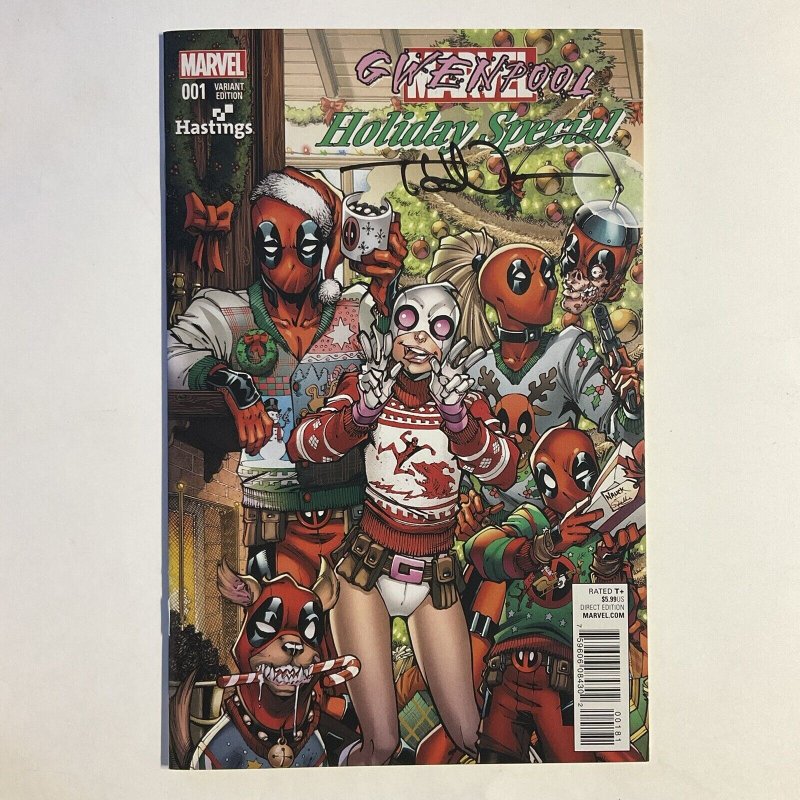 Gwenpool Holiday Special 1 2015 Signed by Tod Nauck Hastings Variant Marvel Nm