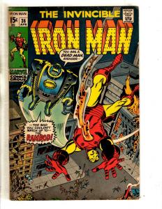 Invincible Iron Man # 36 VG Marvel Comic Book Avengers Hulk Thor Ant-Man RH1