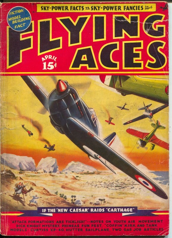 Flying Aces 4/1939-August Schomburg-Capt Philip Strange-Al McWilliams-VG-