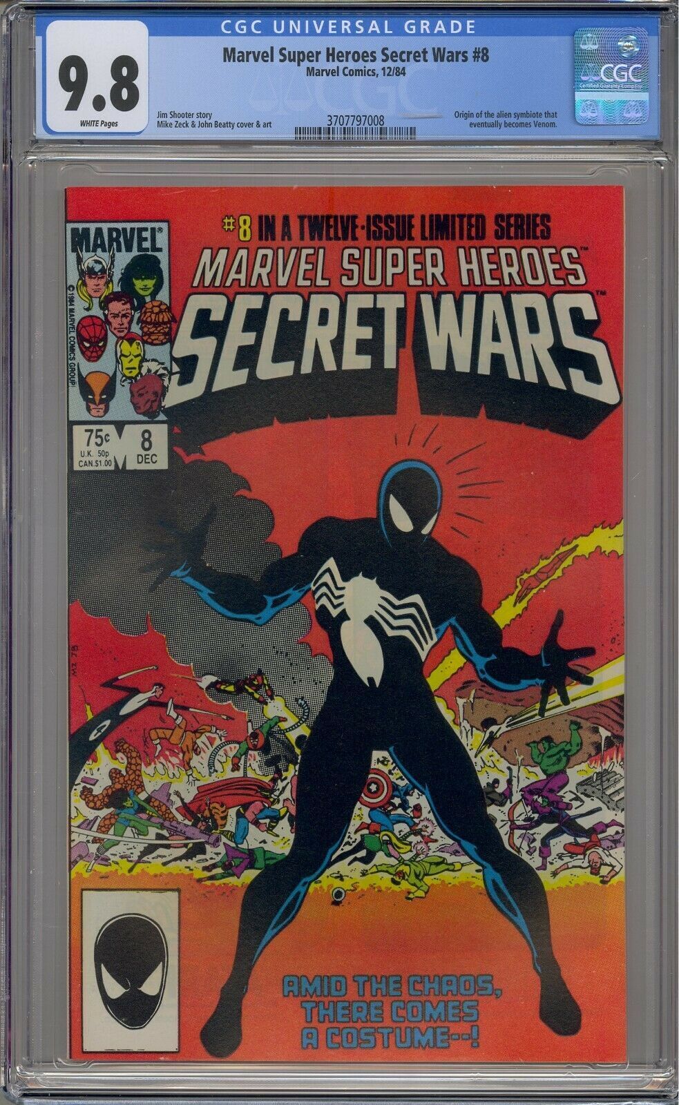 Marvel Super Heroes Secret Wars #8 CGC Graded 9.8 - origin of