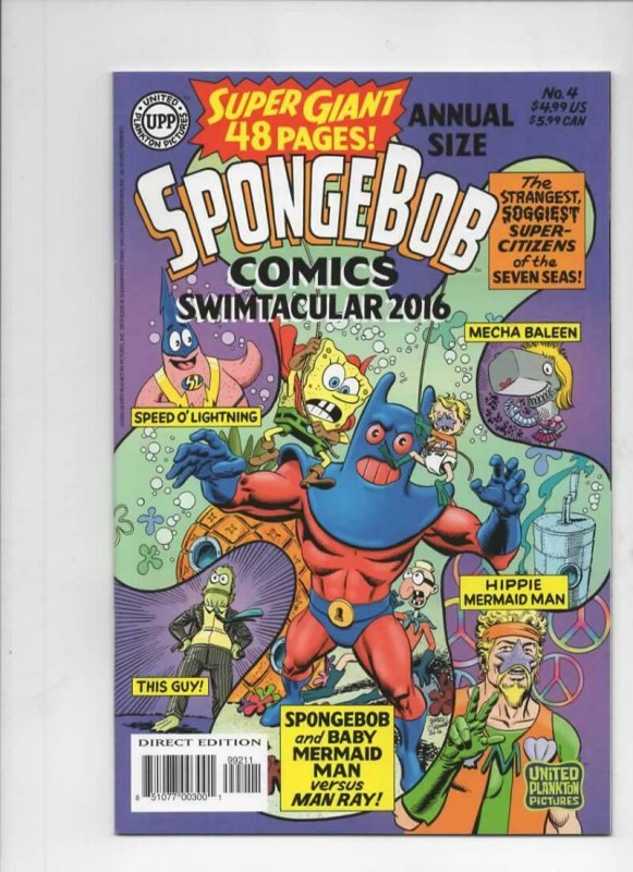 SPONGEBOB #4 Annual, NM, Square pants, Bongo, Cartoon comic, 2016, more in store