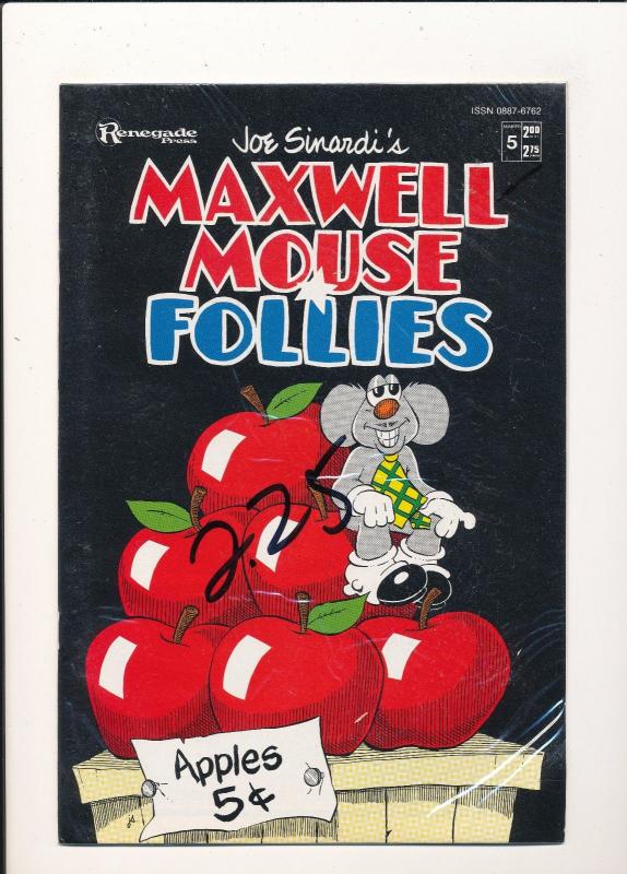 Renegade Press Comics - LOT- MAXWELL MOUSE FOLLIES #1-3,  VERY FINE (SIC244)