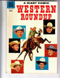 Dell Giant Western Roundup #18 (Jun-57) VF- High-Grade Roy Rogers, Dale Evans...