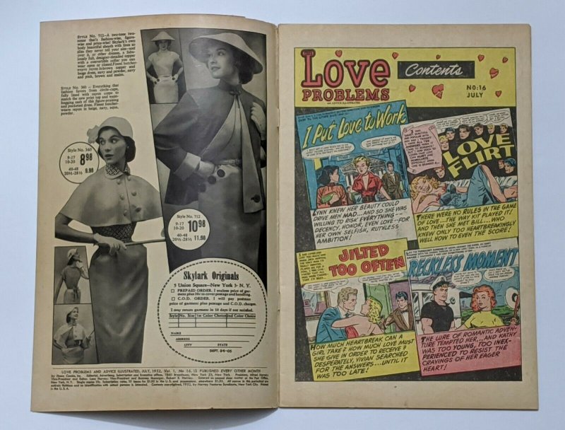 True Love Problems #16 (Jul 1952, Harvey) FN+ 6.5 Pre-Code Romance 