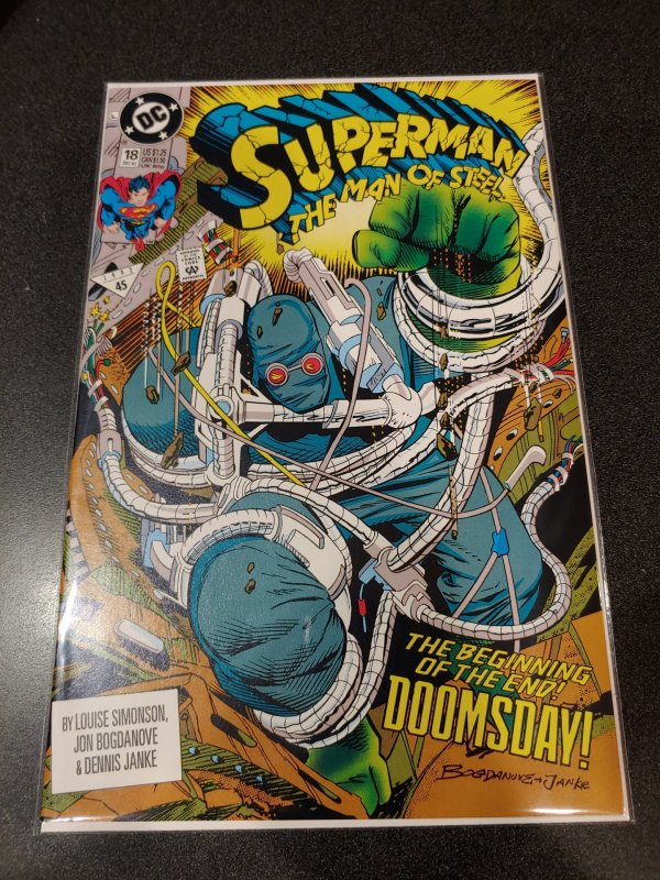 SUPERMAN, MAN OF STEEL #18, 1ST APP OF DOOMSDAY, DC COMICS