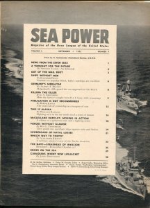 Sea Power 9/1943-McClelland Barclay cover art-war pix &info-rare-VG