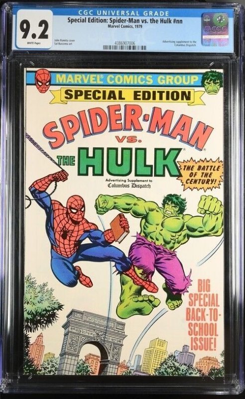 SPECIAL EDITION SPIDER-MAN VS THE HULK #NN 1979 MARVEL CGC 9.2 WHITE PAGES 7006