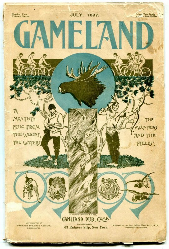 Gameland Pulp July 1897- Mermaid cover- rare hunting & fishing G/VG