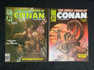 1979 SAVAGE SWORD OF CONAN Magazine #45 FN 6.0 #46 VG/FN 5.0 LOT of 2