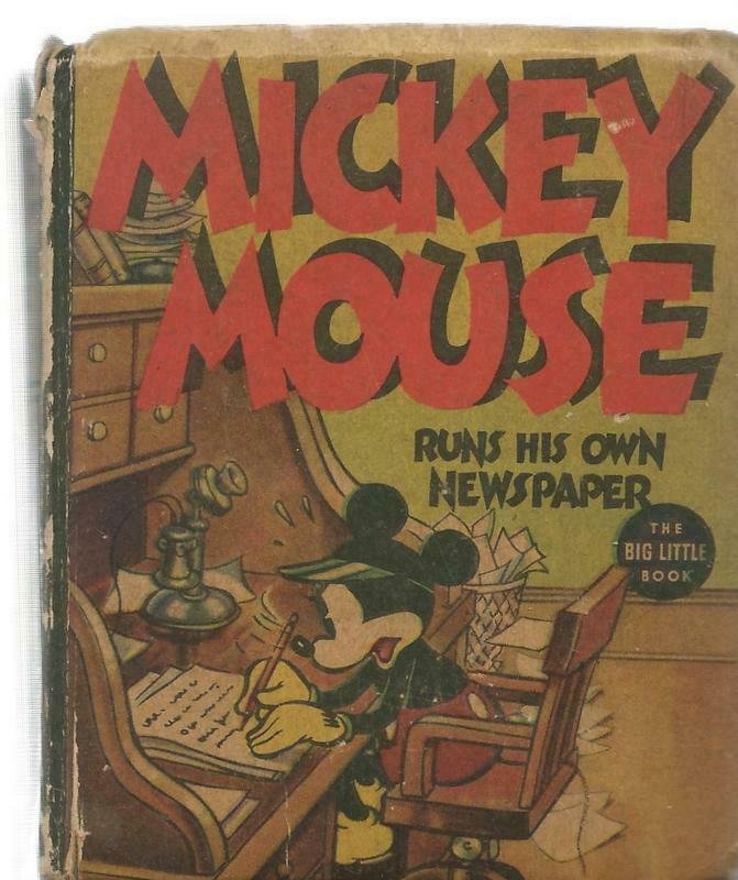 Mickey Mouse Runs His Own Newspaper VINTAGE 1937 Whitman Big Little Book 1409