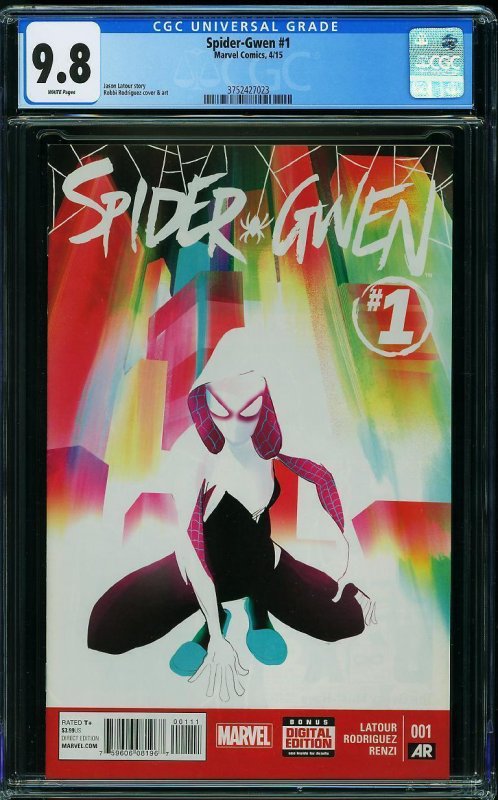 SPIDER-GWEN #1 (CGC 9.8) NM/MT 2015 First SOLO Series *Key* WHITE pages