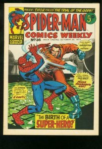 SPIDER-MAN COMICS WEEKLY #36 1973-ROMITA-JACK KIRBY-BRITISH- FN