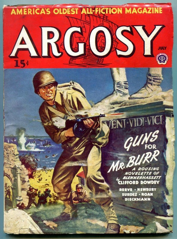 Argosy Pulp July 1943- Tommy Gun- Henry Kuttner- Clifford Dowdey VF-