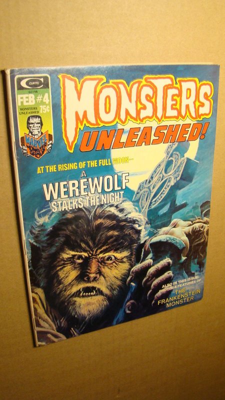 MONSTERS UNLEASHED 4 *NICE* WEREWOLF SCARCE CREEPY EERIE LON CHANEY OBITUARY 