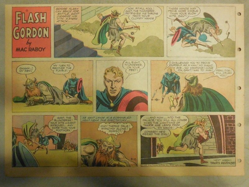 Flash Gordon Sunday Page by Mac Raboy from 8/12/1956 Half Page Size 