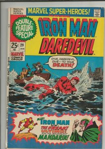Marvel Super Heroes #29 ORIGINAL Vintage 1971 Iron Man Daredevil Mandarin