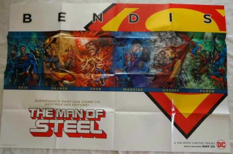 MAN OF STEEL Promo Poster, 24 x 36, 2018, DC, AQUAMAN, CYBORG Unused 190