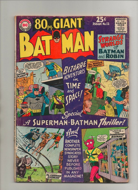 Batman #12 - 80 Page Giant - Strange Worlds Of Batman & Robin - (Grade 5.0) 1965