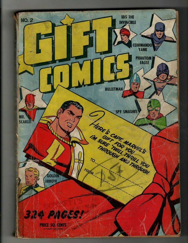 Gift Comics # 2 VG Fawcett Golden Age Comic Book Captain Marvel Shazm Eagle NE4 