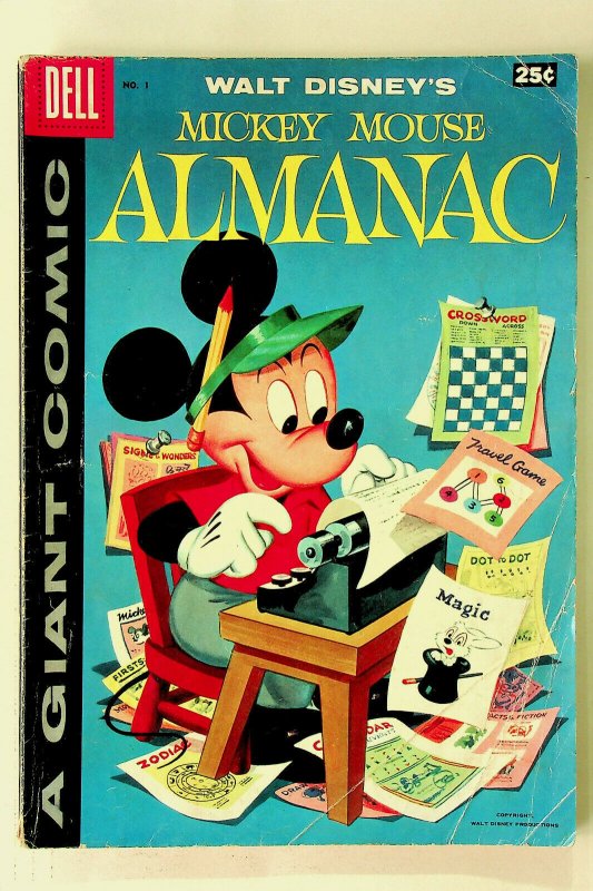 Walt Disney's Mickey Mouse Almanac #1 (1957, Dell) - Good 