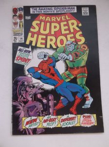 MARVEL SUPER-HEROES #14, ORIGINAL SPIDER-MAN + GOLDEN AGE REPRINTS, 1968, FN+!!!