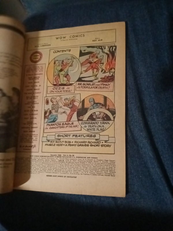 Wow #62 1948 Fawcett comics Mr Scarlet-Commando Yank golden age superhero precod