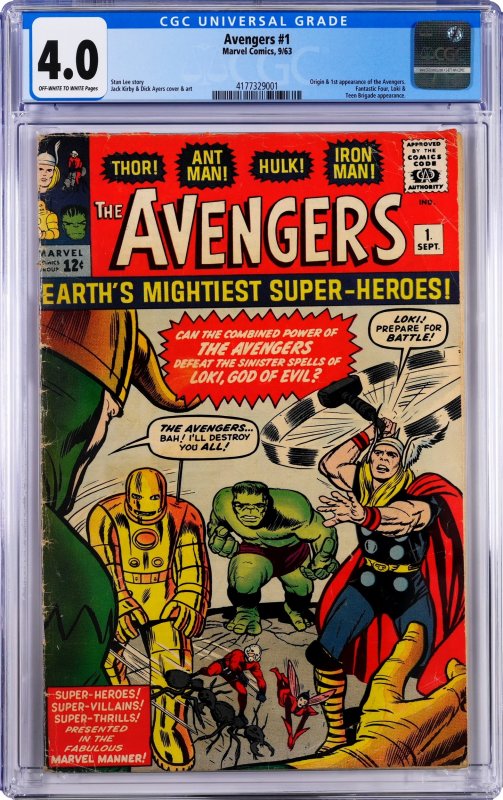 Marvel Comics The Avengers #1 (1963) cgc 4.0 Origin & 1st app of the Avengers