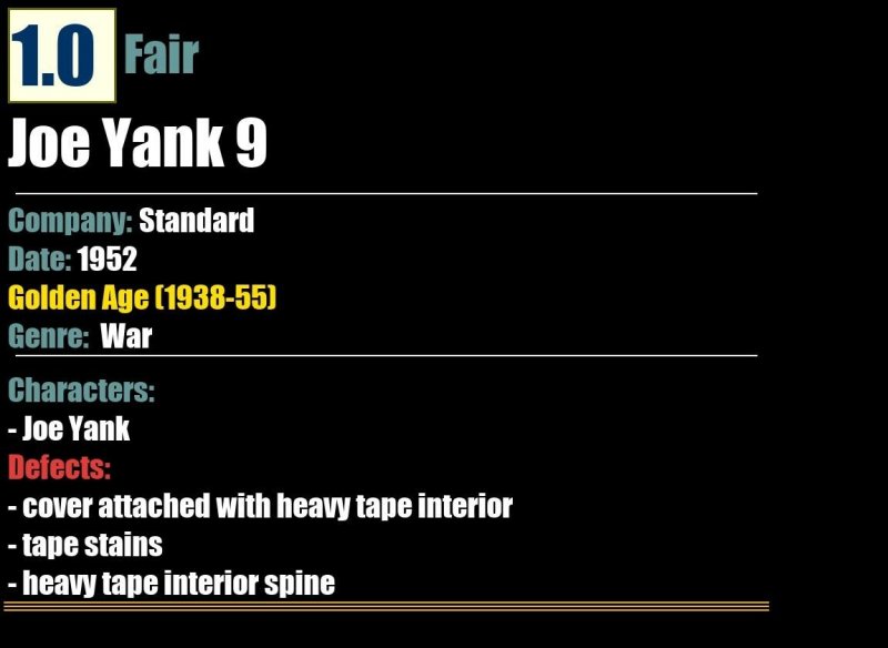 Joe Yank 9 (1952) FR Golden Age Standard comic