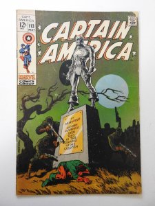Captain America #113 (1969) VG Condition moisture stain