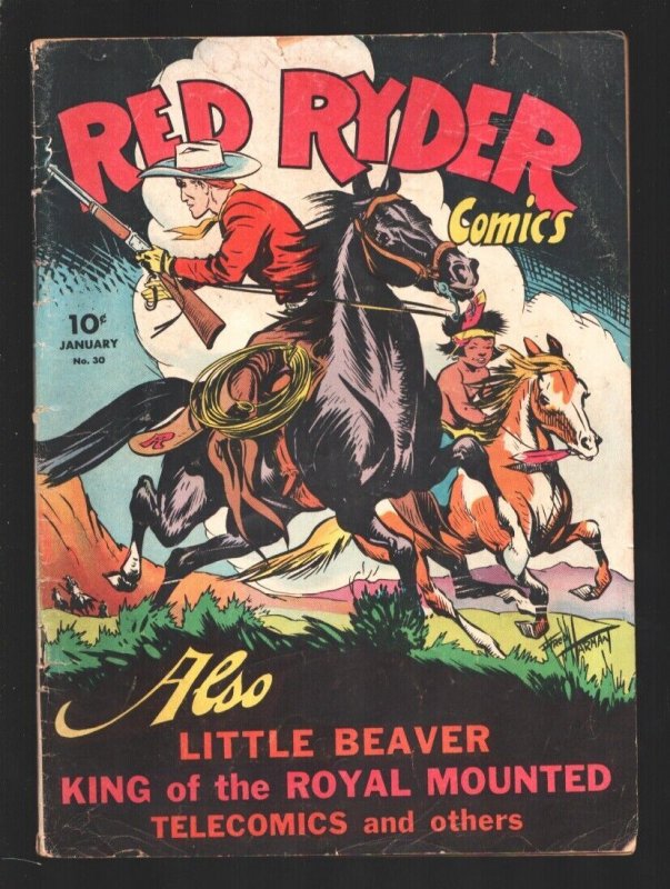 Red Ryder #30 1946-Dell-Fred Harman art-King of the Royal Mounted-Telecomics-...