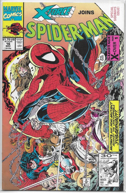 Spider-Man (vol. 1, 1990) #16 (dir.) VF (Sabotage 1) X-Force, McFarlane