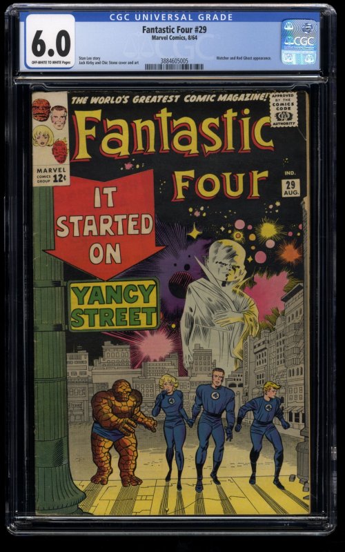 Fantastic Four #29 CGC FN 6.0 Off White to White Watcher Appearance!