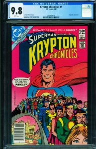 Krypton Chronicles #1 CGC 9.8 1981-First issue-NEWSSTAND 2038908019