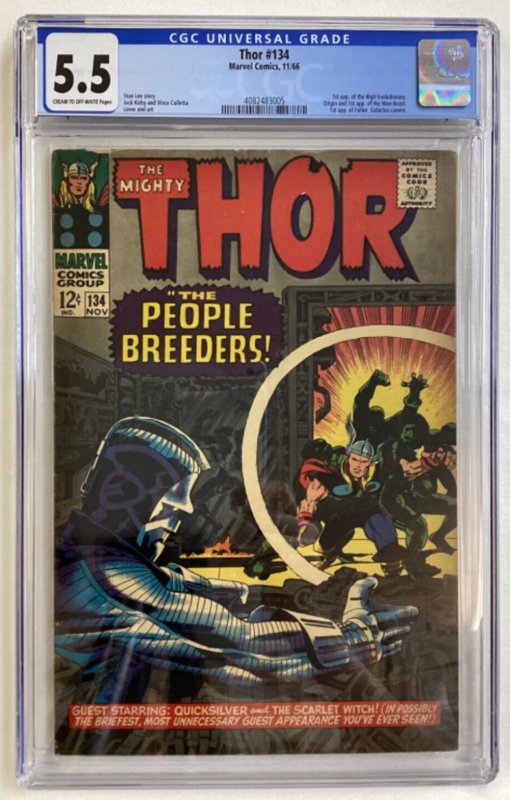 Thor #134 (1966) CGC 5.5 1st High Evolutionary, Man-Beast, Fafnir