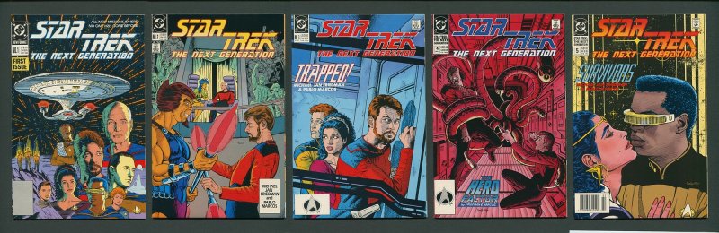 Star Trek Next Generation #1  #2  #3  #4  #5 (SET) 9.6 NM+  - 9.8 NM-MT 1989