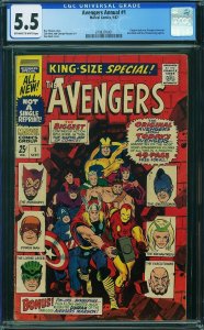 AVENGERS ANNUAL #1, CGC 5.5 FN-