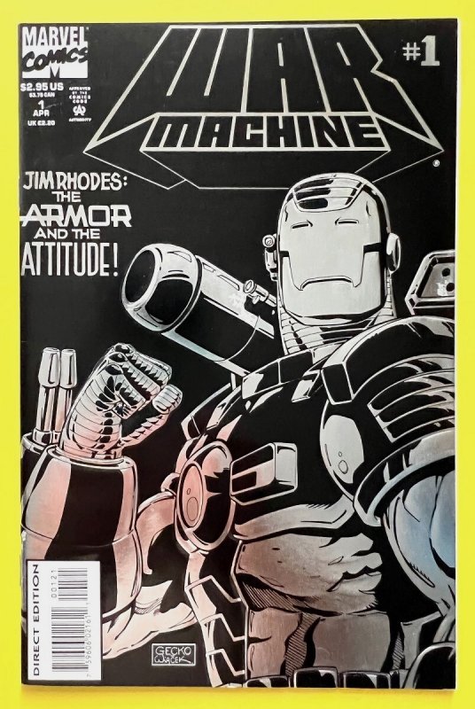 WAR MACHINE 1 EMBOSSED SILVER FOIL COVER (1994)