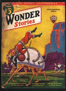 WONDER STORIES 1933 MAR-SCI FI PULP-ATTACKING ROBOT!! FR/G