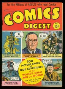 COMICS DIGEST #1 1942-WWII-FDR COVER-RARE VF+