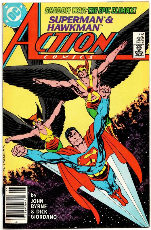 Action Comics #588 Superman & Hawkman (DC, 1987) FN-